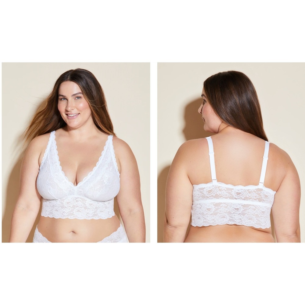 Cosabella NSN Extended Plungie‎ Bra White Floral Lace 2X NEVER1387P NEW
